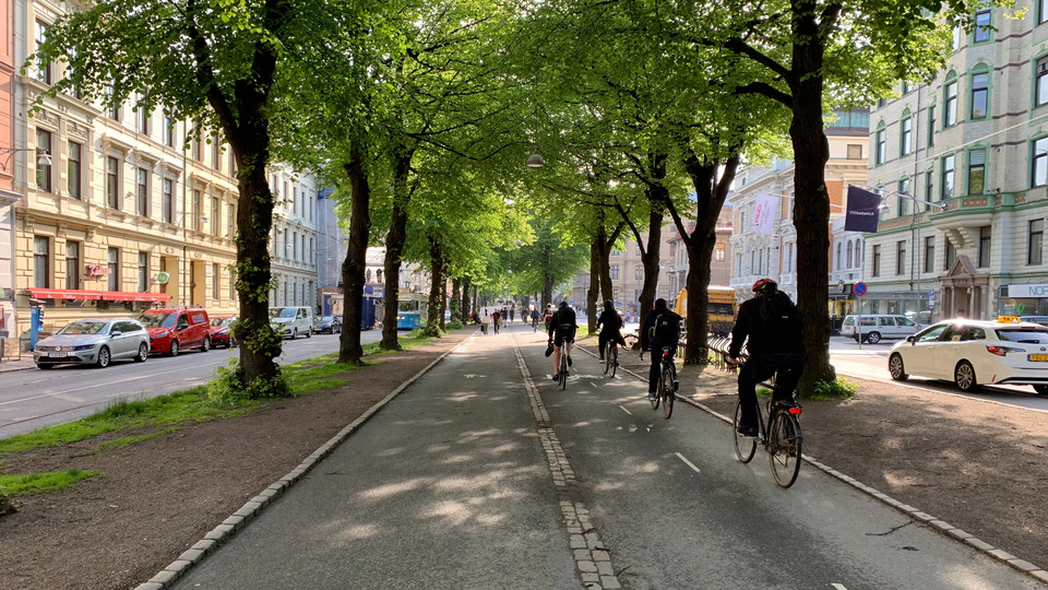 Cykelväg i centrala Göteborg